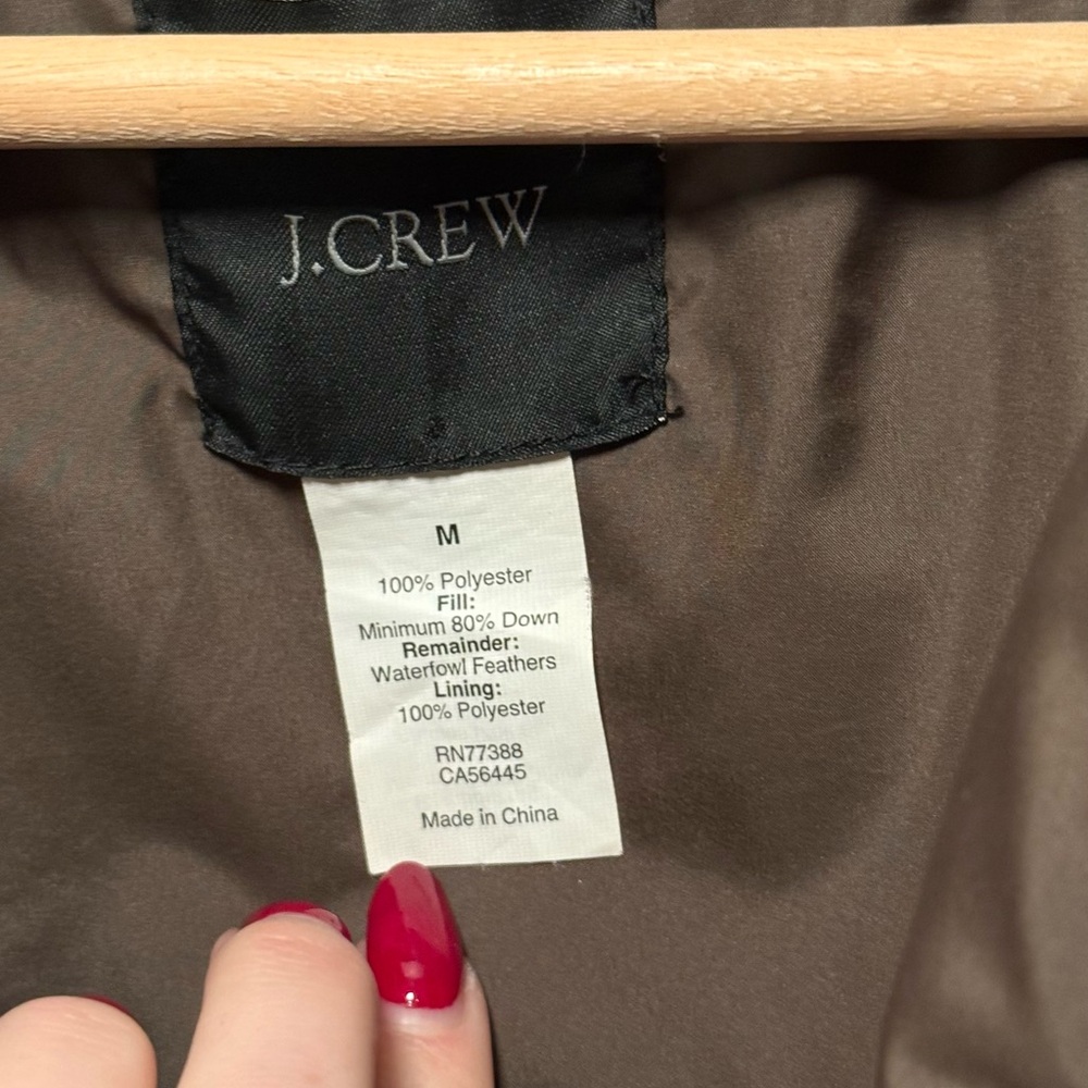 J. Crew Quilted Olive Down Vest - Picture 4 of 4